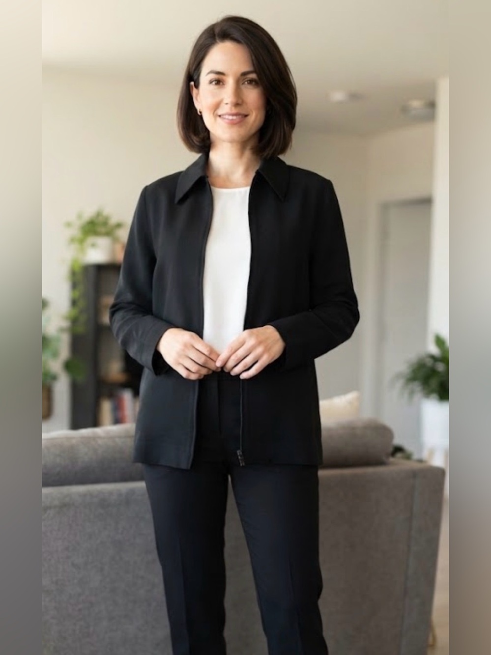 Valerie Stevens Black Women's light jacket size 4 p